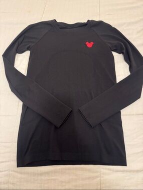Disney x Lululemon Black Top with Red Logo Detail
